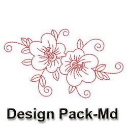 Redwork Flowers(Md) machine embroidery designs