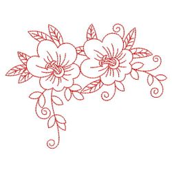 Redwork Flowers 01(Lg) machine embroidery designs