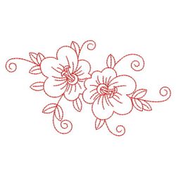 Redwork Flowers 03(Lg)