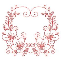 Redwork Flowers 04(Sm) machine embroidery designs