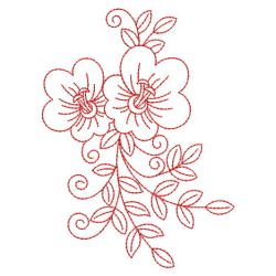 Redwork Flowers 10(Lg)