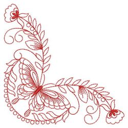 Redwork Butterfly Corner 03(Lg) machine embroidery designs