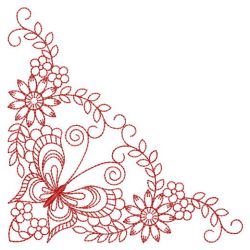 Redwork Butterfly Corner 05(Sm) machine embroidery designs