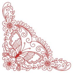 Redwork Butterfly Corner 06(Sm) machine embroidery designs