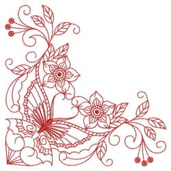 Redwork Butterfly Corner 07(Sm) machine embroidery designs