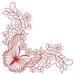 Redwork Butterfly Corner 08(Sm) machine embroidery designs