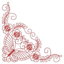 Redwork Butterfly Corner 10(Sm) machine embroidery designs