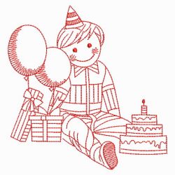 Redwork Happy Birthday 03(Sm) machine embroidery designs