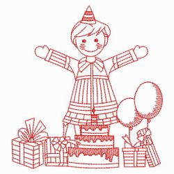 Redwork Happy Birthday 04(Lg) machine embroidery designs
