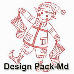 Redwork Christmas(Md) machine embroidery designs
