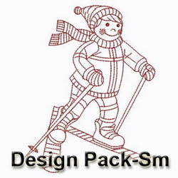 Redwork Skiing(Sm) machine embroidery designs