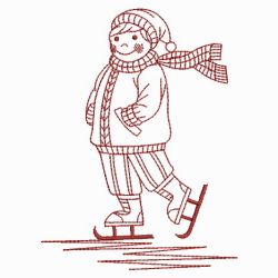 Redwork Skiing 01(Sm) machine embroidery designs