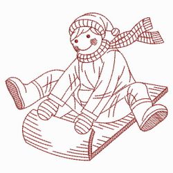 Redwork Skiing 06(Lg) machine embroidery designs