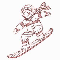 Redwork Skiing 08(Md) machine embroidery designs