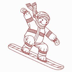 Redwork Skiing 10(Lg) machine embroidery designs
