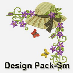 Flower Hat Corners(Sm) machine embroidery designs