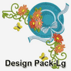 Flower Hat Corners(Lg) machine embroidery designs