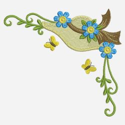 Flower Hat Corners 02(Sm) machine embroidery designs