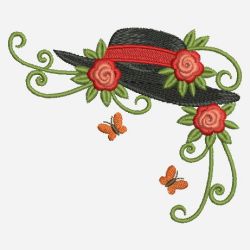 Flower Hat Corners 04(Md) machine embroidery designs