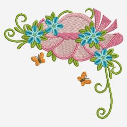 Flower Hat Corners 07(Sm) machine embroidery designs