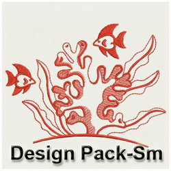 Redwork Tropical Fish(Sm) machine embroidery designs