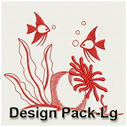 Redwork Tropical Fish(Lg) machine embroidery designs