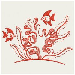 Redwork Tropical Fish 01(Sm)