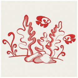Redwork Tropical Fish 02(Md) machine embroidery designs