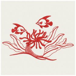 Redwork Tropical Fish 04(Md) machine embroidery designs