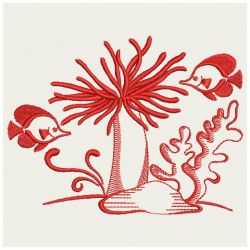 Redwork Tropical Fish 05(Lg) machine embroidery designs