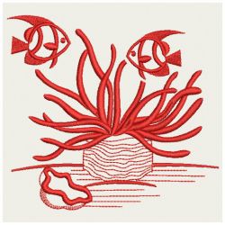 Redwork Tropical Fish 06(Md) machine embroidery designs