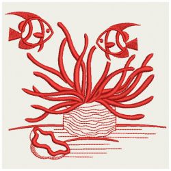 Redwork Tropical Fish 06(Sm) machine embroidery designs