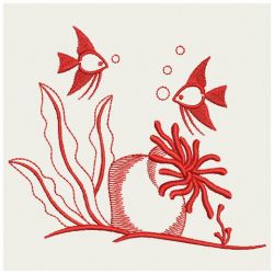 Redwork Tropical Fish 07(Lg) machine embroidery designs