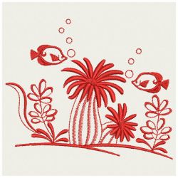 Redwork Tropical Fish 10(Sm) machine embroidery designs