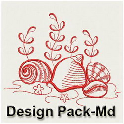 Redwork Seashell(Md) machine embroidery designs