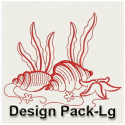Redwork Seashell(Lg) machine embroidery designs