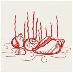 Redwork Seashell 02(Md) machine embroidery designs