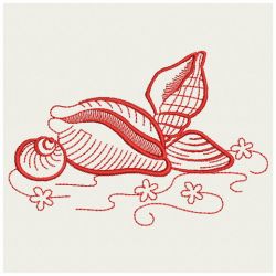 Redwork Seashell 04(Sm) machine embroidery designs