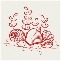 Redwork Seashell 05(Md) machine embroidery designs