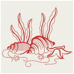 Redwork Seashell 06(Sm) machine embroidery designs