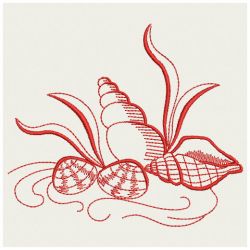 Redwork Seashell 07(Md) machine embroidery designs