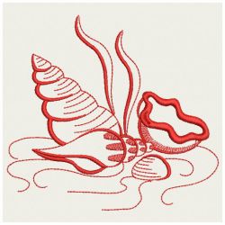 Redwork Seashell 08(Lg) machine embroidery designs