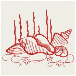 Redwork Seashell 09(Sm) machine embroidery designs