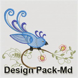 Jacobean Bird(Md) machine embroidery designs
