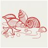 Redwork Seashell 10(Sm)