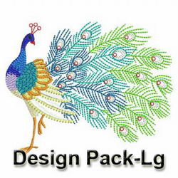 Crystal Peacocks(Lg) machine embroidery designs