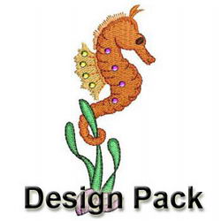 Crystal Sea Horses machine embroidery designs
