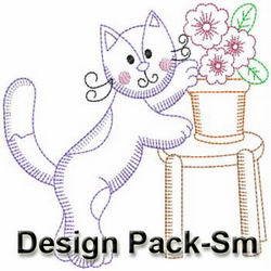 Vintage Cute Cats(Sm) machine embroidery designs