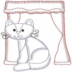 Vintage Cute Cats 02(Md) machine embroidery designs