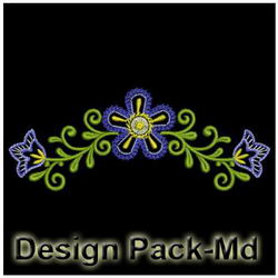 Fancy Flower Borders(Md) machine embroidery designs